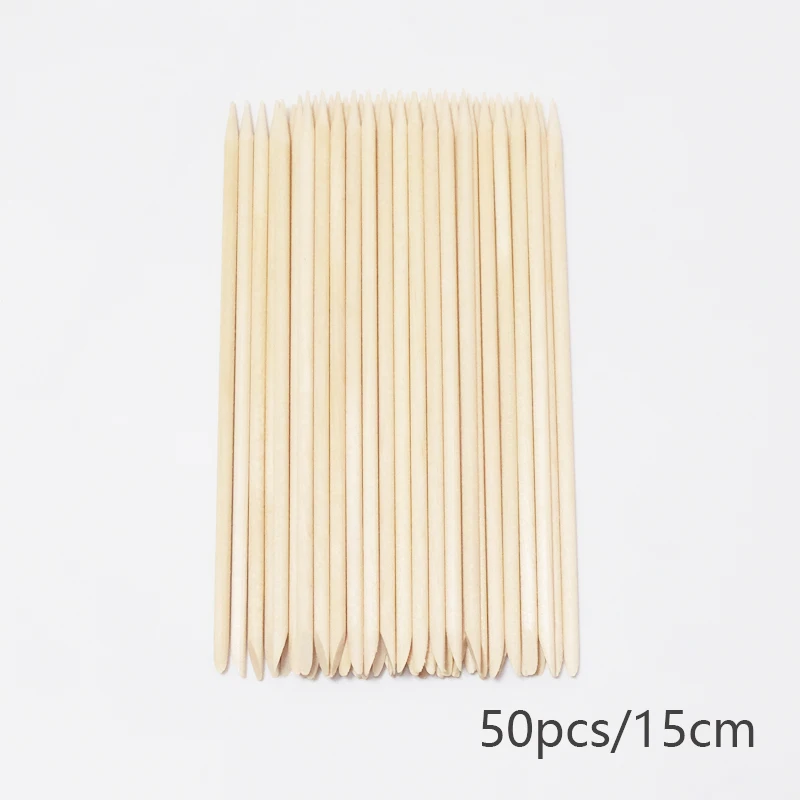 Nail Art Orange Wood Cuticle Sticks - Precision Manicure Tools for Gel Polish and Nail Design