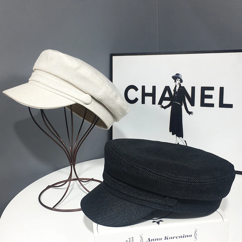 Retro Cotton and Linen Octagonal Hat Spring and Summer Net Red Thin Breathable Ladies Beret Casual All-match Fashion Flat Cap women beret