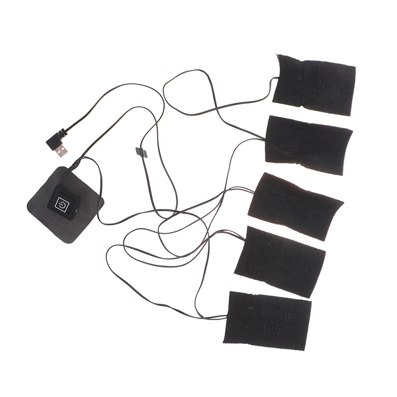 USB 전기 온열 재킷 난방 패드, 야외 따뜻한 겨울 난방 조끼 패드, DIY 온열 의류, 5 시트 ED, 1 세트