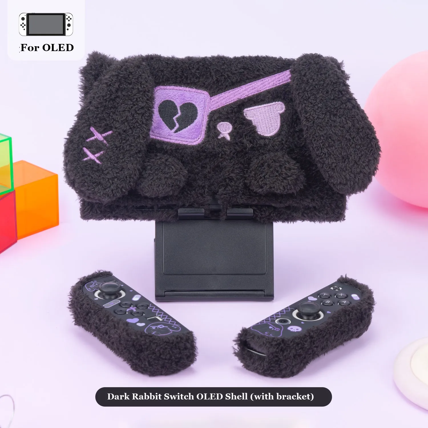 Geekshare-pelúcia Concha Protetora Compatível com Nintendo Switch ou Switch Oled Urso Bonito Coelho Elk Case Presente de Natal Inverno - Image 4