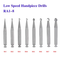 5Pcs/Box Dental Tungsten Carbide Steel Bur Round for Slow Low Speed Latch Handpiece (Right Angle) RA1 2 3 4 5 6 7 8 High Quality