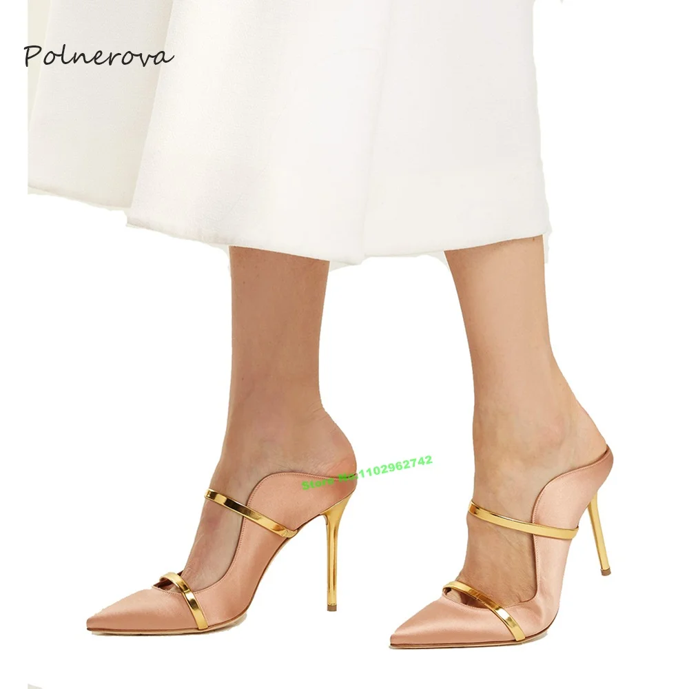

Solid Shallow Pointy Toe Modern Sandals Luxury Stiletto Heel Sandals Wedding Banquet Shoes for Women 2023 Summer Elegant Sweet