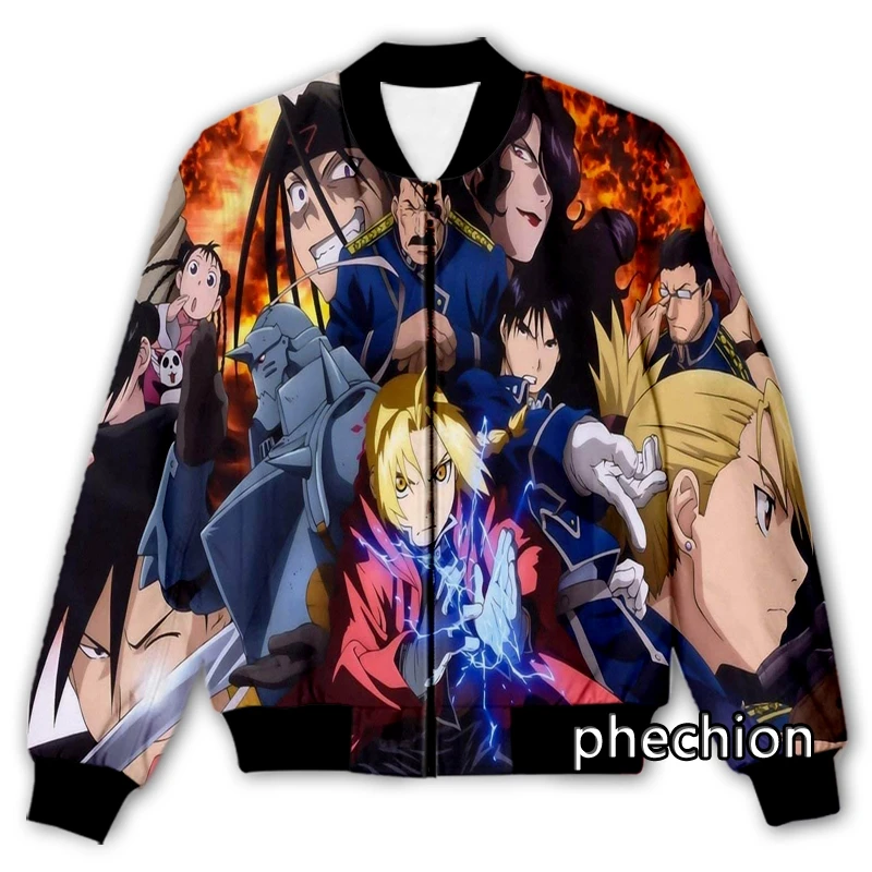 

phechion New Men/Women Anime Fullmetal Alchemist：Brotherhood 3D Printed Casual Jacket Fashion Men Loose Jacket & Coat Q97