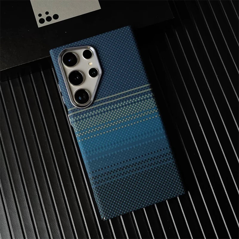 Luxury Carbon Fiber Texture MagSafe Case For Samsung Galaxy S25 S24 S23 Ultra Plus Wireless Charging Alloy Lens Shockproof Cover 3