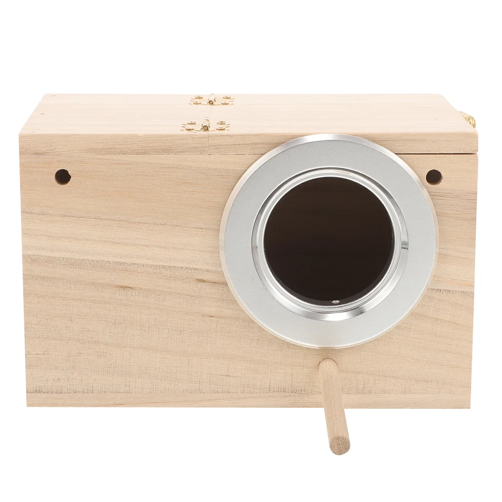 

Parrot Breeding Box Bird Wood Breeding Box Lovebirds Nesting House with Perch Stand