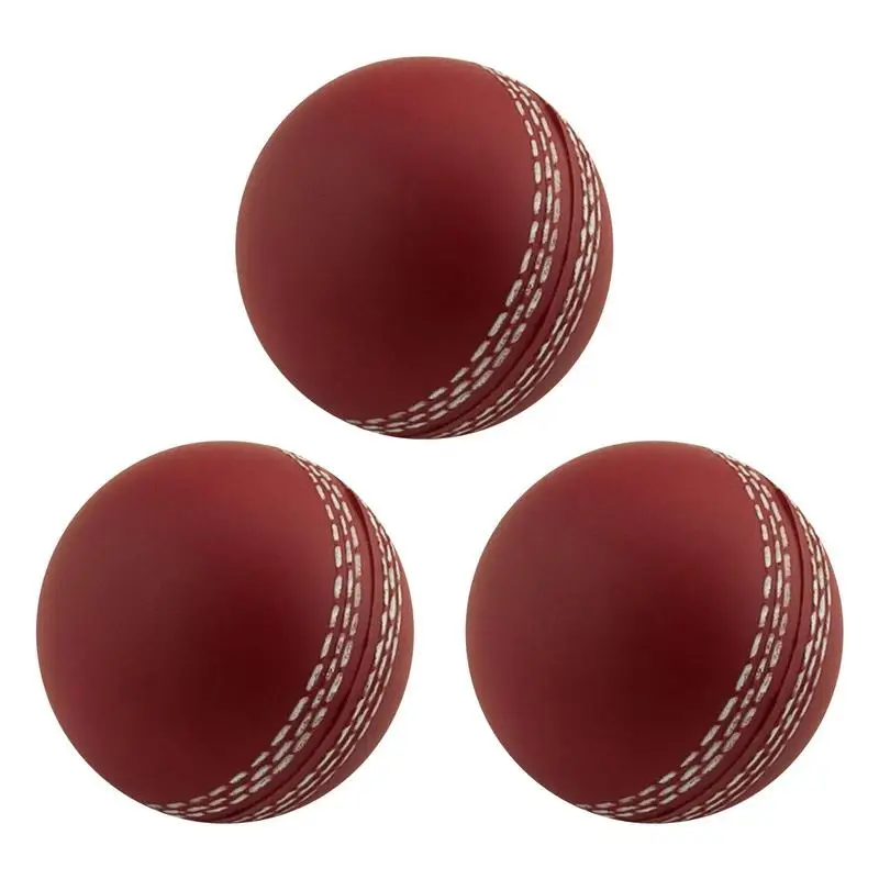 Cricket Ball 3pcs Cricket Ball PU Training Balls Sports Wind Swinging Bouncing Spining Cricket Balls Practice Portable Training