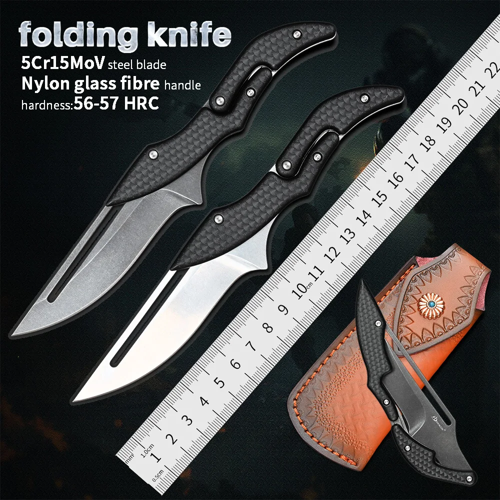 

5Cr15MoV Steel Self Defense Tactical Pocket Knives Camping Utility EDC Tool Survival Hunting Folding Knife