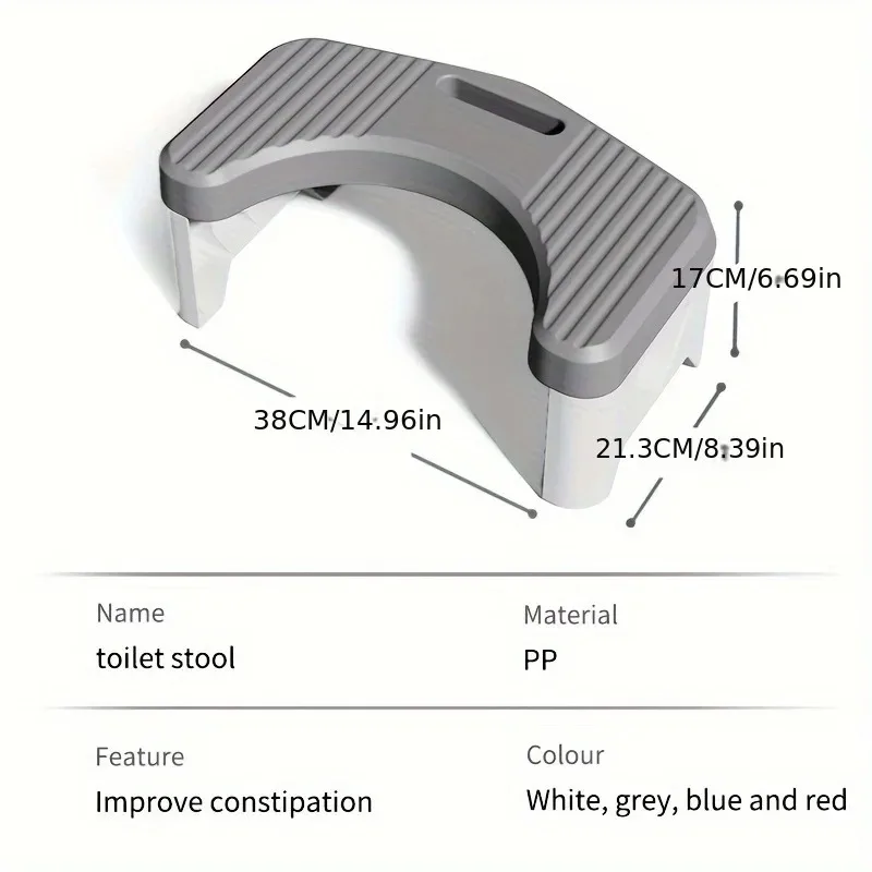 Ergonomic Non-Slip Bathroom Toilet Stool for Constipation Relief and Comfort