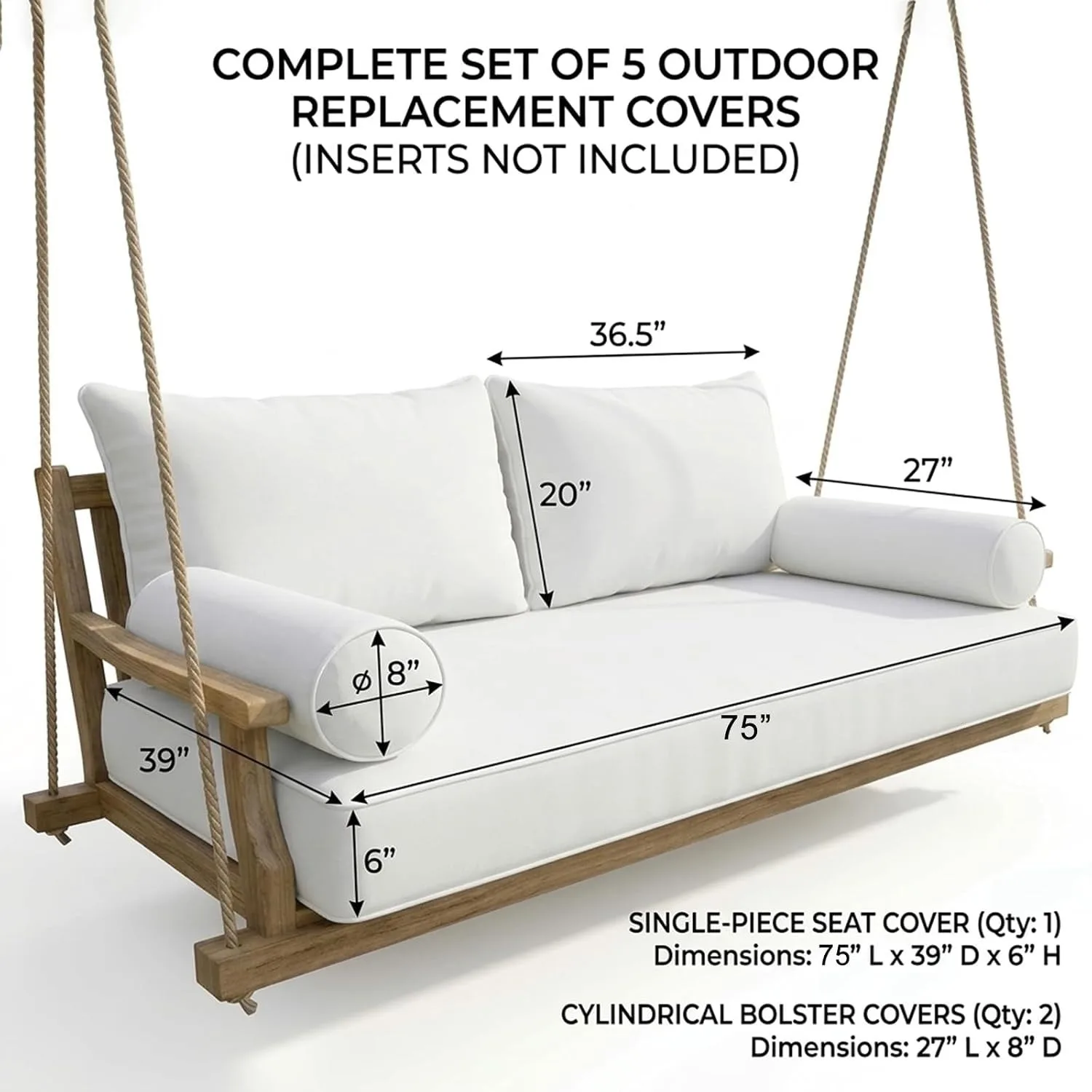 Outdoor Daybed Twin Mattress Cover Set 4