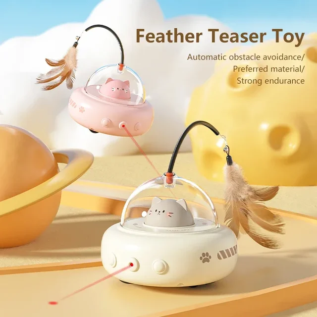 Intelligent Cat Toy Red Dot Laser with Rainbow Light Obstacle Avoidance USB Charging Automatic Standby Bionic Cat Teaser Intelligent Cat Toy Red Dot Laser with Rainbow Light Obstacle Avoidance USB Charging Automatic Standby Bionic Cat Teaser