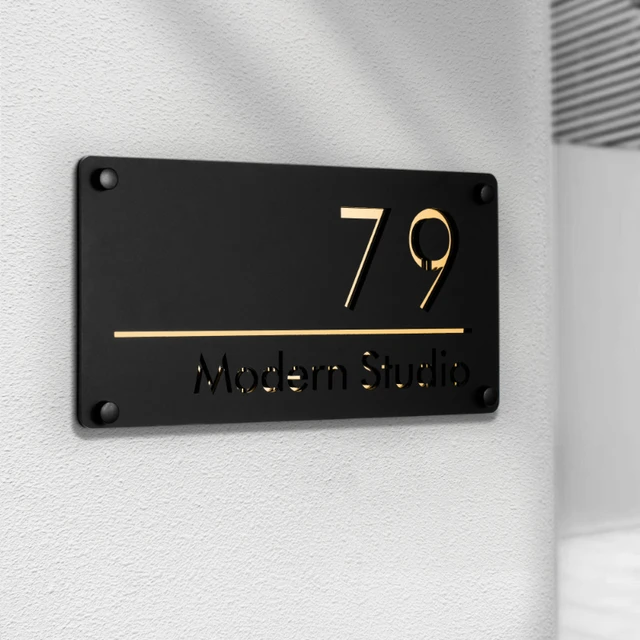 Modern Acrylic Outside House Number Door Plates Shop Signboard Customized Address Letter Family Name for Home Hotel Mailbox