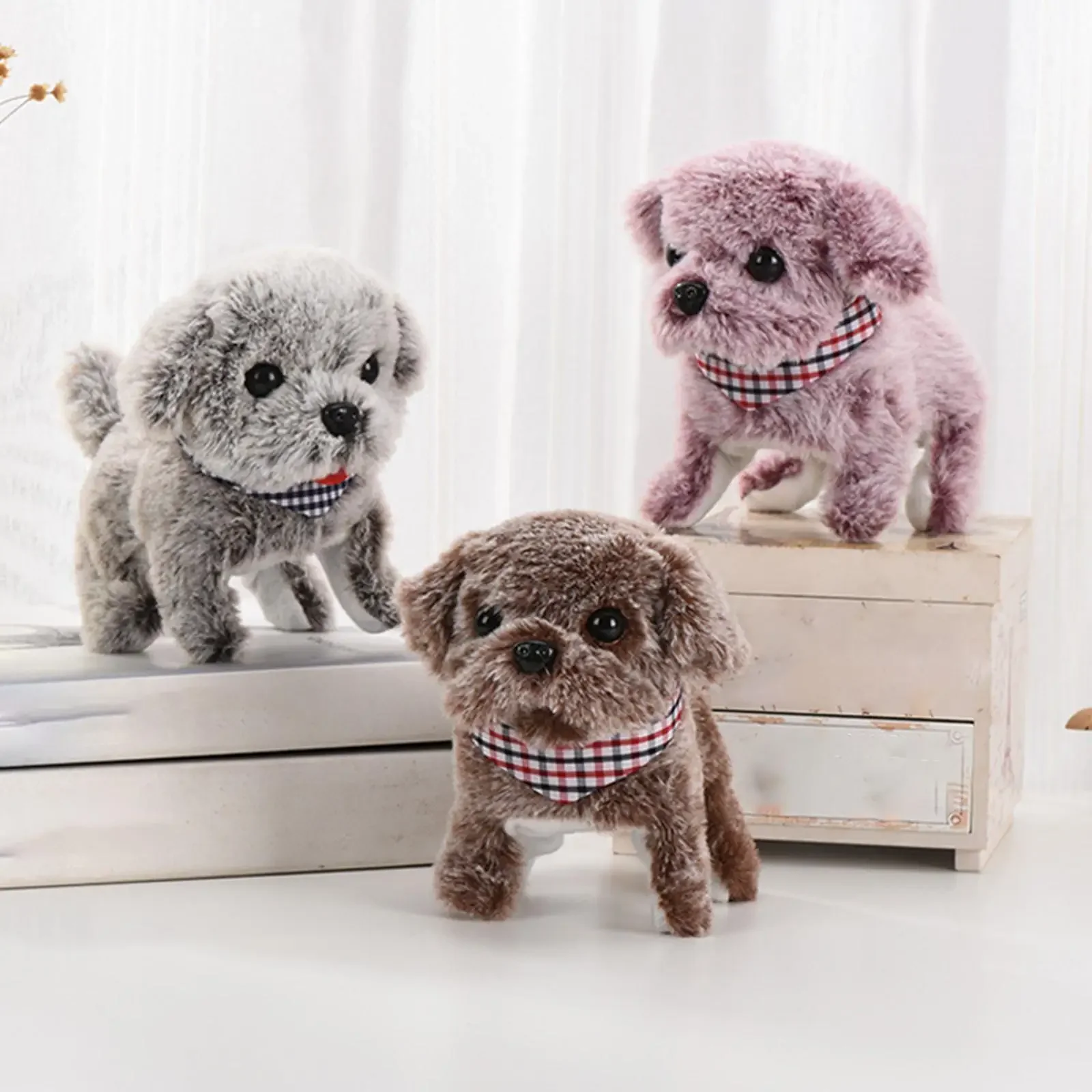 Walking Barking Cute Puppy Pet Dog Toy with Battery Control Halloween Birthday Gift for Boys Girls Kawaii Electronic Plush Toys 2