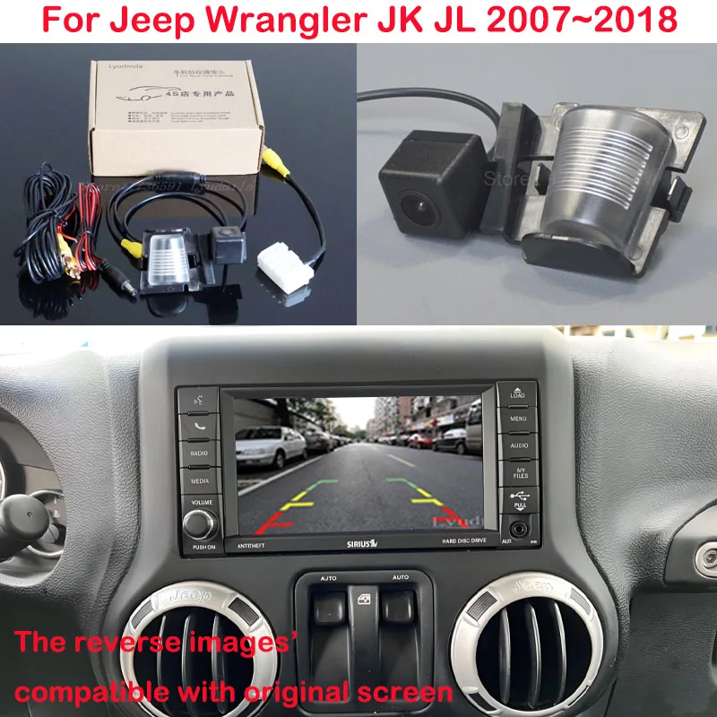 Auto Reverse Kamera Für Jeep Wrangler JK JL 2007 ~ 2018 RCA Adapter Kabel rückansicht Kamera Verbinden Original Bildschirm HD Nachtsicht