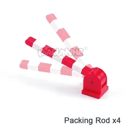 8PCS Block Train Track Set with Railway Switch and Crossover Parts - Big Size Building Bricks Accessories (Packing Rod)