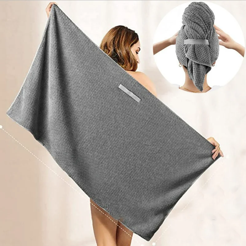 

Microfiber Bath Towel Quick Dry Super Absorbent Hair Drying Towel Solid Color Thickened Soft Breathable Face Towel for Adults