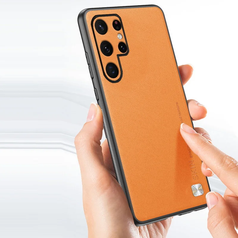 Coque de luxe en cuir et Silicone souple, étui antichoc pour Samsung Galaxy S22 Ultra S21 S20 FE S10 Plus A52 A53 5G_voghion.com