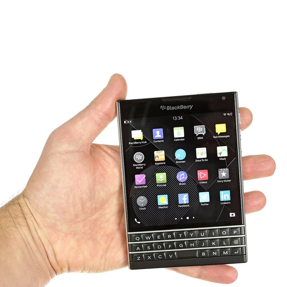 Original Blackberry Passport Q30 4G Mobile Phone 4.5'' IPS LCD Screen 3GB RAM 32GB ROM 13MP Quad-Core BlackBerry-OS SmartPhone 6