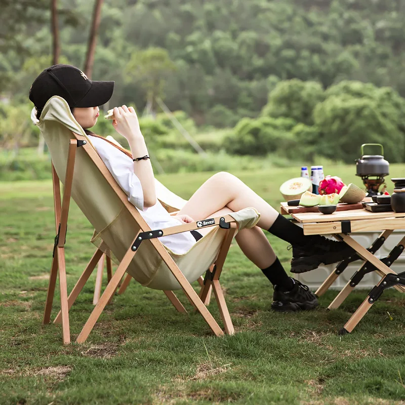 The best-selling foldable beach leisure butterfly-style wooden chair is easy to carry out 6