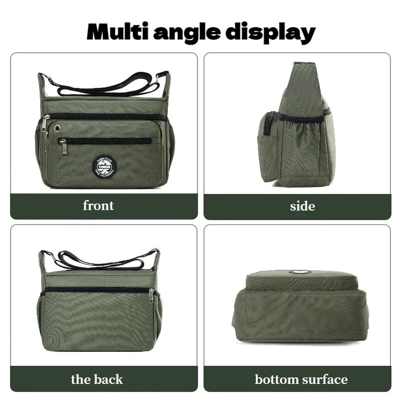 حقيبة كتف عصرية ذات سعة كبيرة مع جيوب متعددة، ومجم...