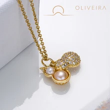 Oliveira pearl pendant small gourd gift high-end 2458