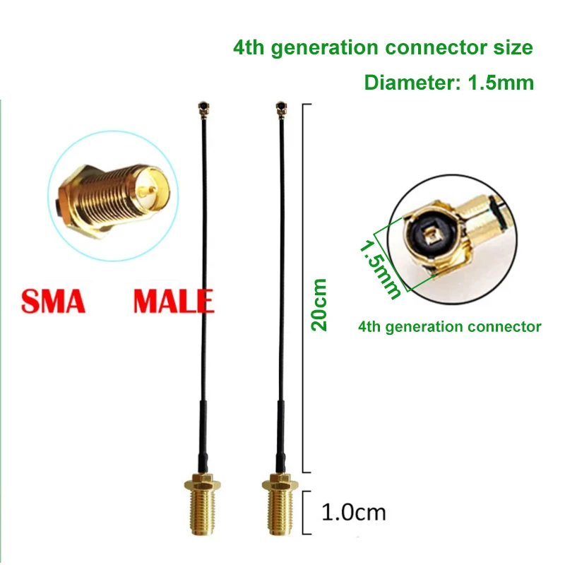 Eoth 5pcs 2.4GHz wifi 안테나 게인 5dBi SMA 남성 안테나 IOT 안테나(지그비 블루투스 안테나 유형 4 케이블)