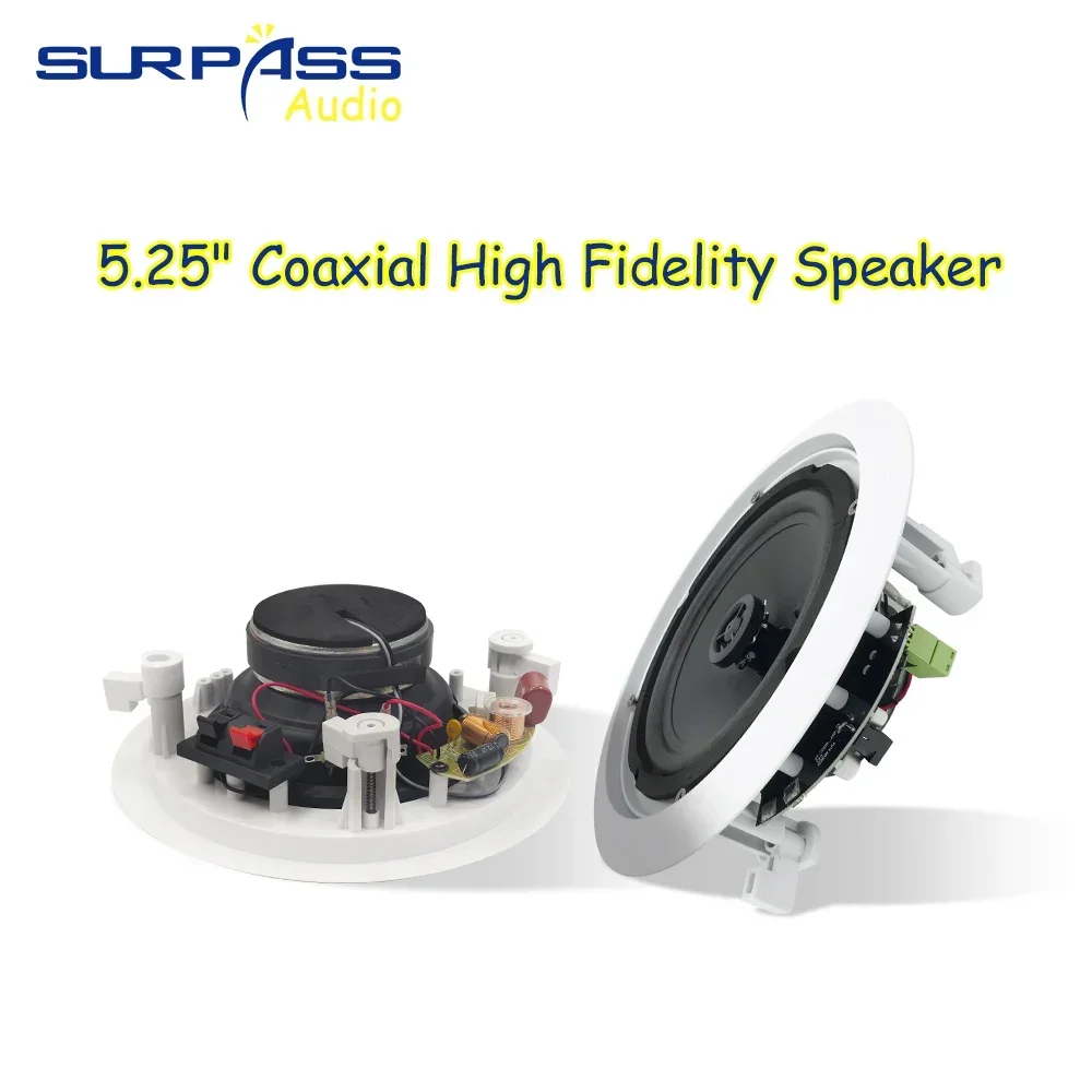 Bluetooth Active Wireless Ceiling Speaker Built-in Class D Amplifier In Wall 5.25'' Coxial Powered Super Woofer Pro Loudspeaker