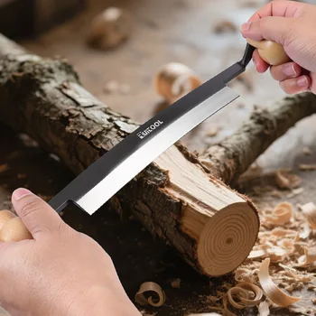 Coltello da falegnameria manuale con due impugnature per scortecciare tronchi, rifilare e intagliare il legno, strumento per lavorazione del legno