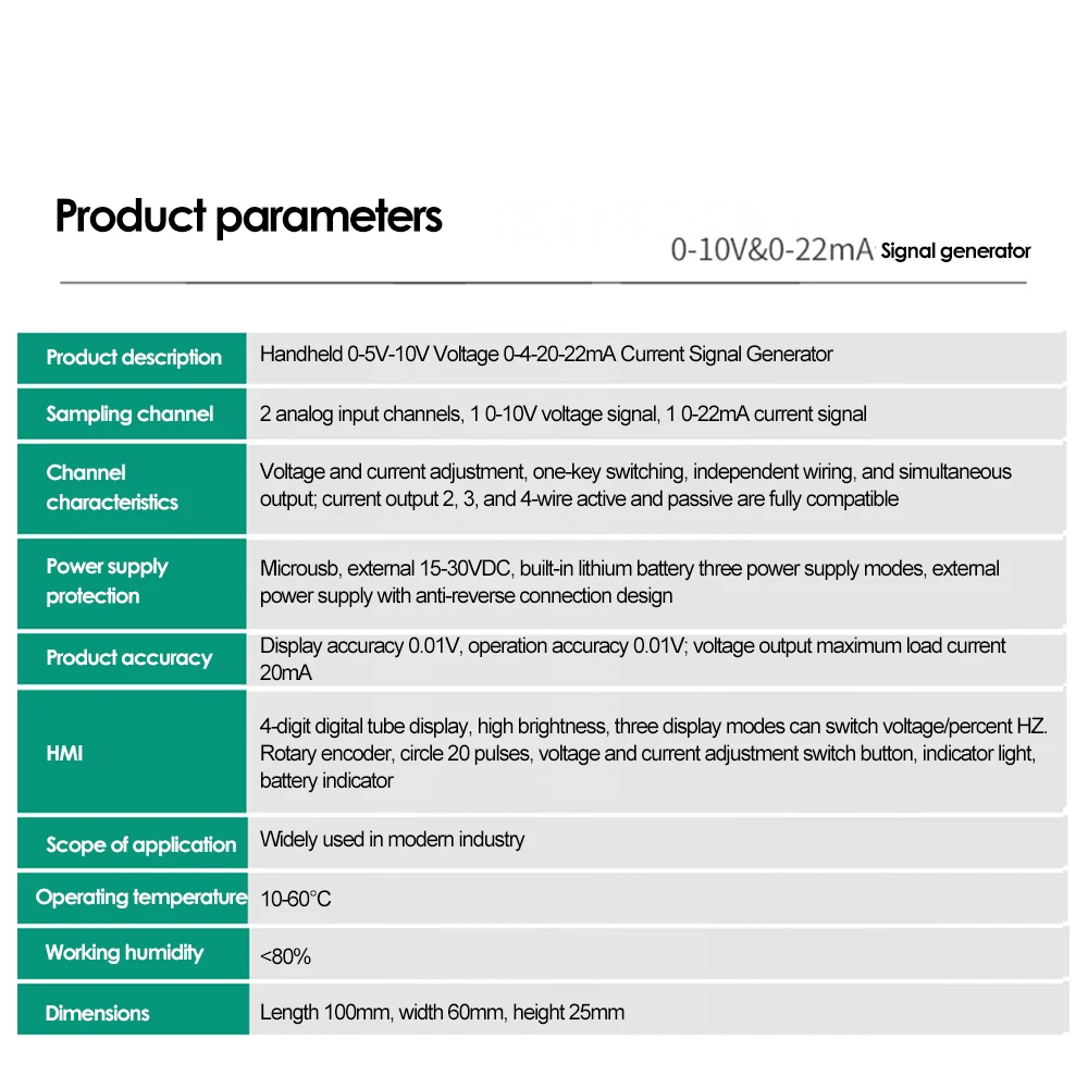 Generatore Di Segnale Digitale Portatile 0-10V / 0-22mA - Simulatore Di Tensione E Corrente Per Manutenzione Elettronica - Foto 8