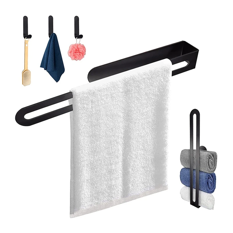 

Hand Towel Holder Strong Self Adhesive Hand Towel Ring Thicken Stainless Steel Hand Towel Bar/Rack Black