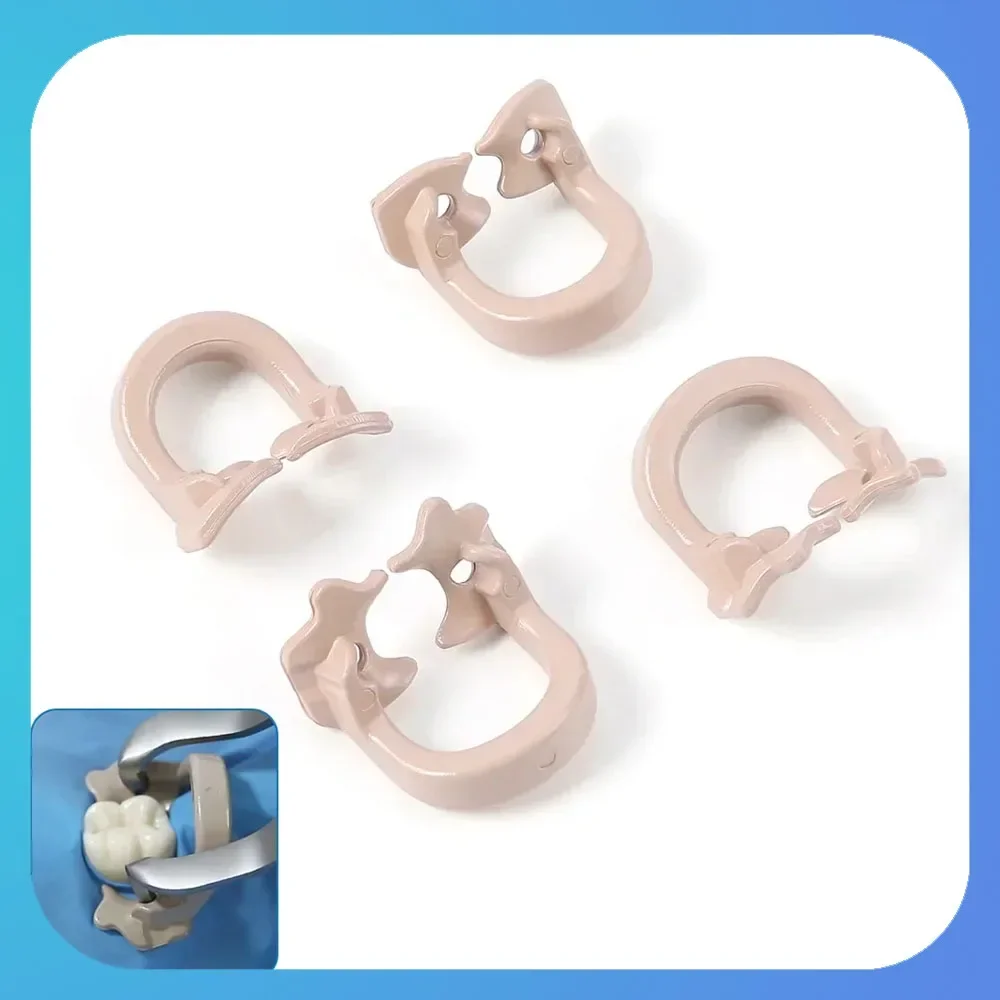 4Pcs/Box Dental Rubber Dam Clamps Autoclavable 135℃ Peek Barrier Clips Large/ Small Resin Material Dentist Tools Dentistry Lab