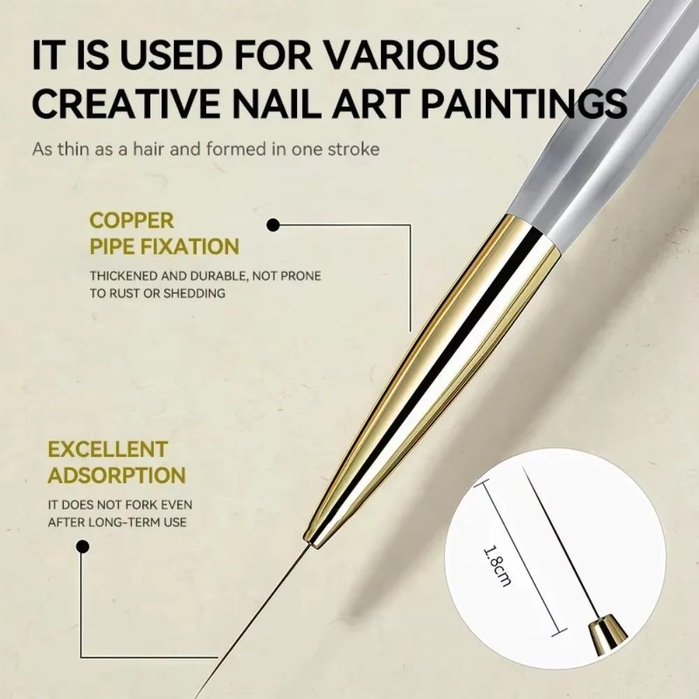 New DIY Nail Art Nail Art Brush Tartan Lines Brush Tip Drawing Painting Brush Ultra Fine Carving Dotting Pen