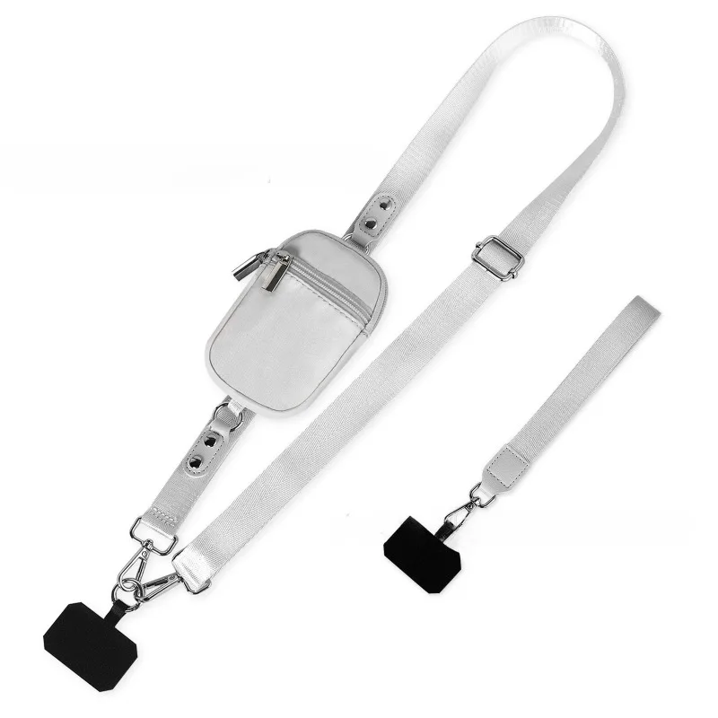Stylish Detachable Phone Lanyard with Mini Pouch and Adjustable Wrist Strap