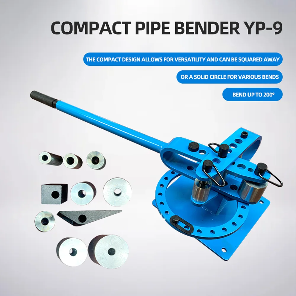 

Multifunctional Metal Pipe Bender YP-9 Bending Angle 0-200 Degrees Multi-angle Bending Machine with Standard Mold