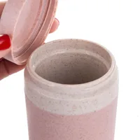 Portable 300ml Thermos Bottle Healthy Plastic Wheat Fiber Cup Double Layer Thermal Mug Office Coffee Tea Water Bottle Travel Mug 4