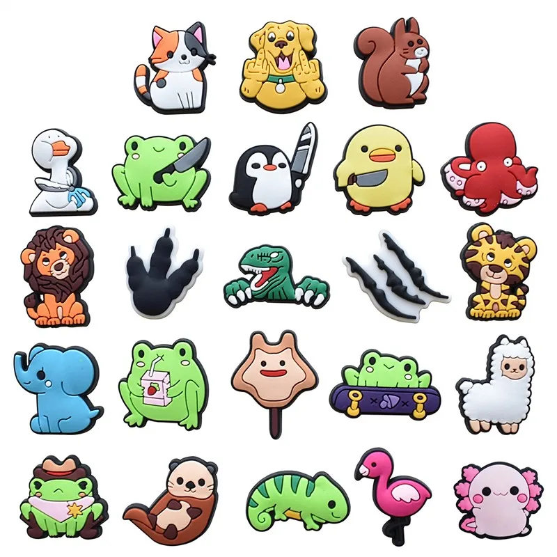 

1pcs Pins for Crocs Charms Shoes Accessories Knife Duck Frog Decoration Jeans Women Sandals Buckle Kids Favors Men Badges