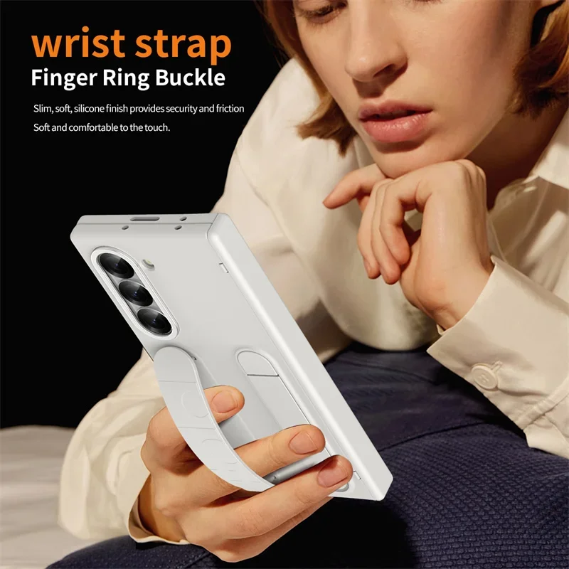 Premium Wristband Stand Case with Stylus Slot and Full Screen Protection Film