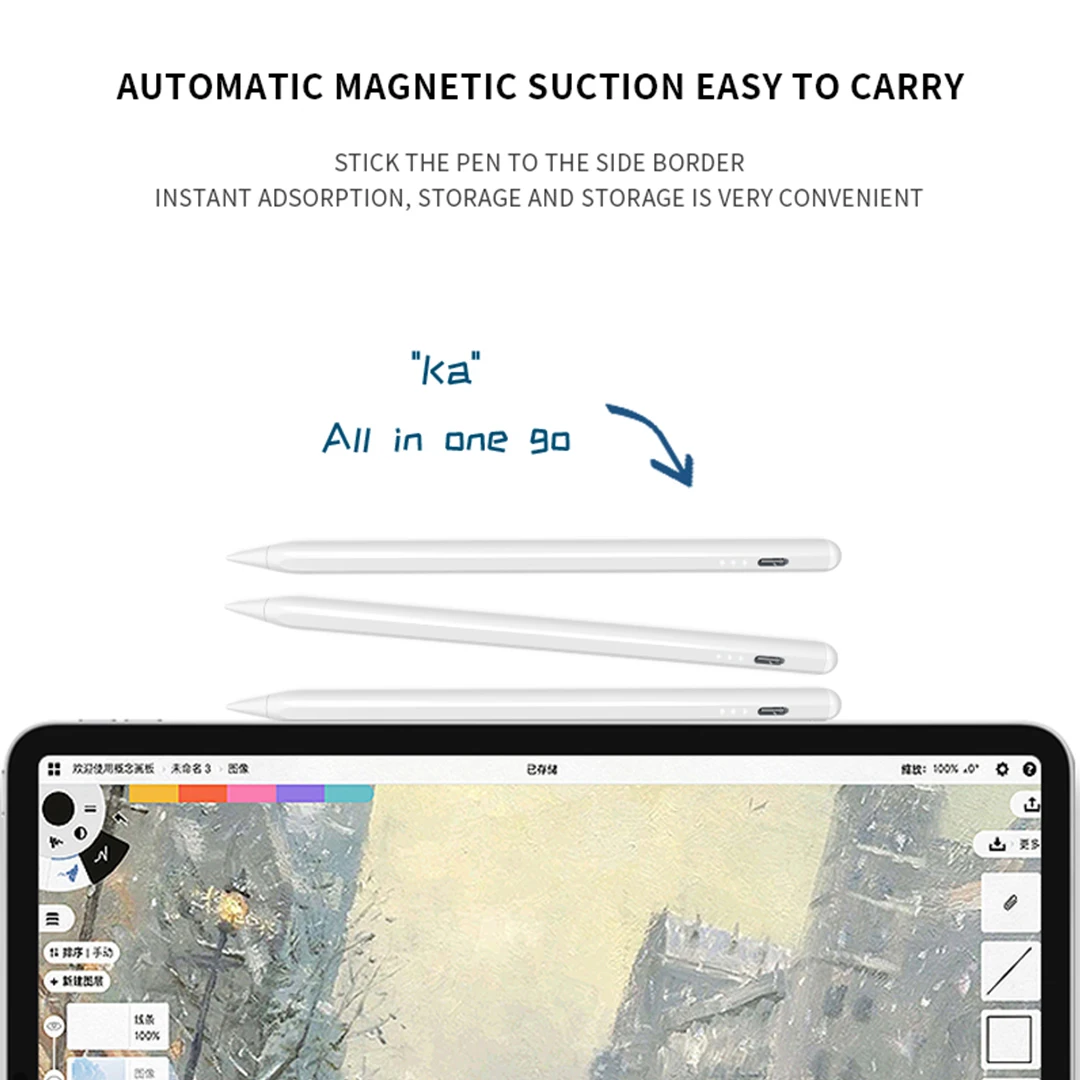 Appl Pencil Origin 스타일러스 펜 iPad 펜용 Apple Pencil 2 1 배터리 디스플레이 알림 틸트 팜 거부 USB Type-C 충전