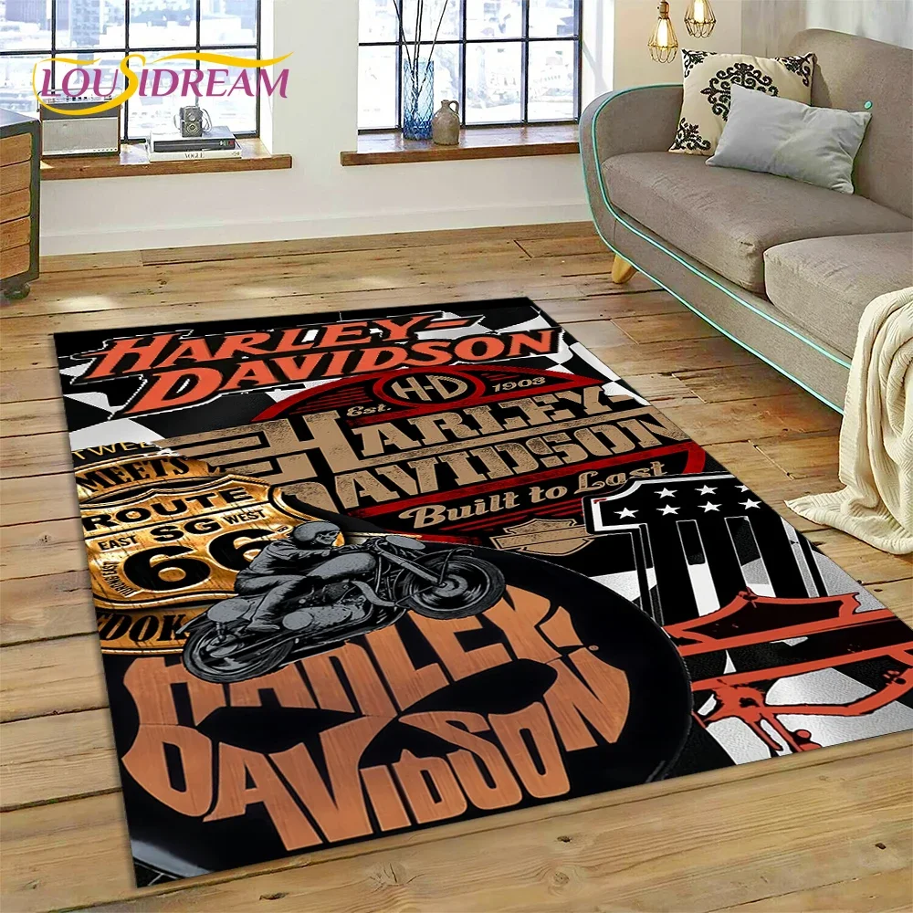 HD H-Harley Davidson Motorcycle Carpet Rug for Home Living Room Bedroom Sofa Doormat Decor,kids Play Area Rug Floor Mat
