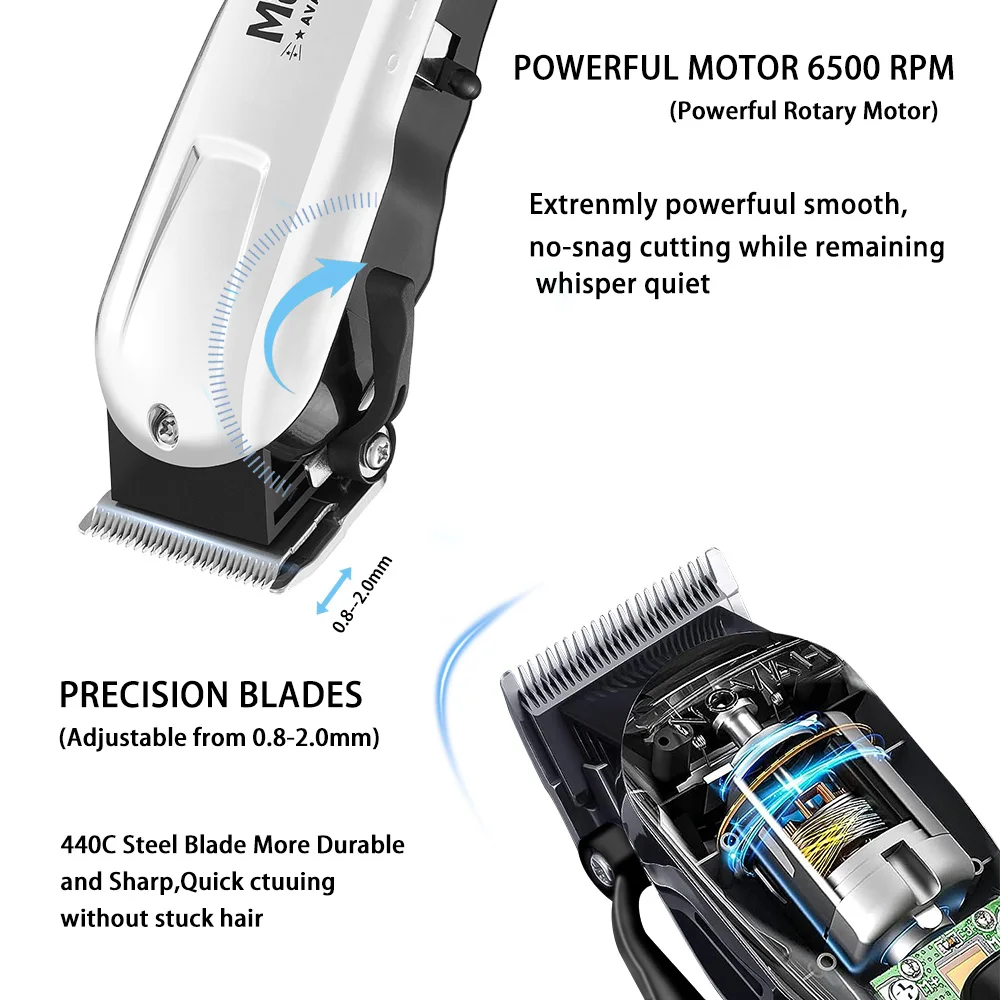 Professional Electric Hair Clipper UBS Rechargeable Cordless Beard Trimmer Men Powerful Electric Hair Clipper Trimming Tool