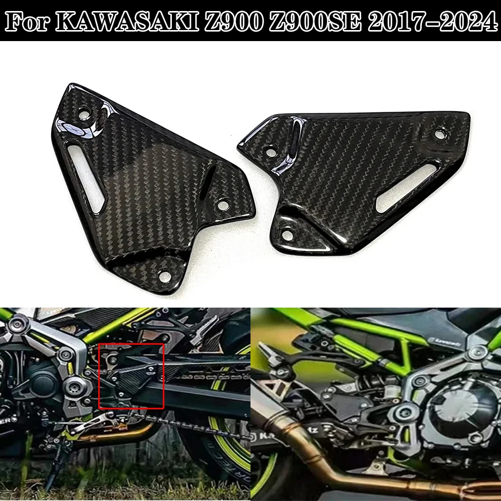 Foot Peg Protector For Kawasaki Z900 2017+ - Black CNC Aluminum Heel Guard