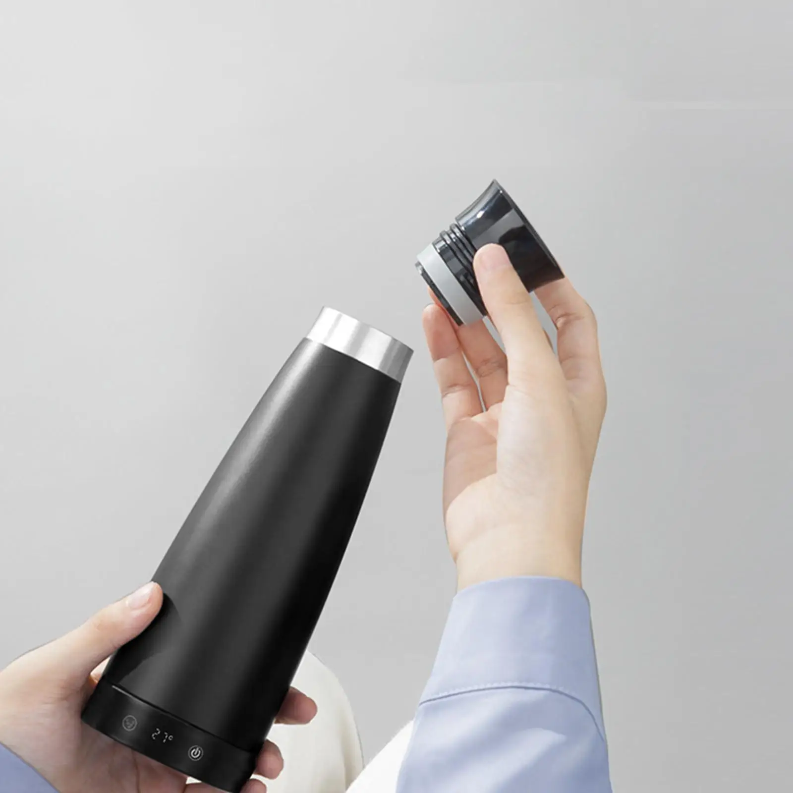 300ml 전기 가열 컵 다기능 급속 가열 LCD 디스플레이 304 스테인리스 주전자 물병 차/커피용