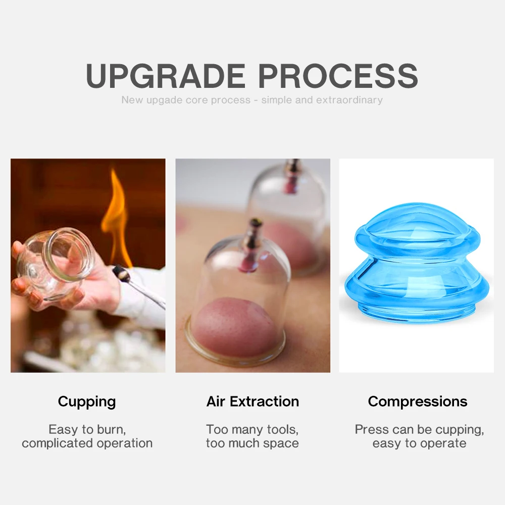 Silicone Cupping Set Suction cups Vacuum Suction Jars Therapy Slimming Body Face Massage Cupping Anti Cellulite Weight Loss 3