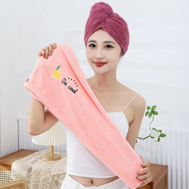 Microfiber Towels Quick Drying Towel Curly Hair Drying Hat Microfiber Shower Cap Artifact Embroidery Towel Bath Hats Dry Hair Cap Quick Drying Soft for Lady Turban Head