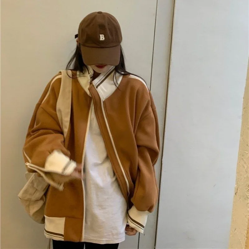 

Baseball Jacket Women's spring and autumn 2022 new loose casual splicing design jacket