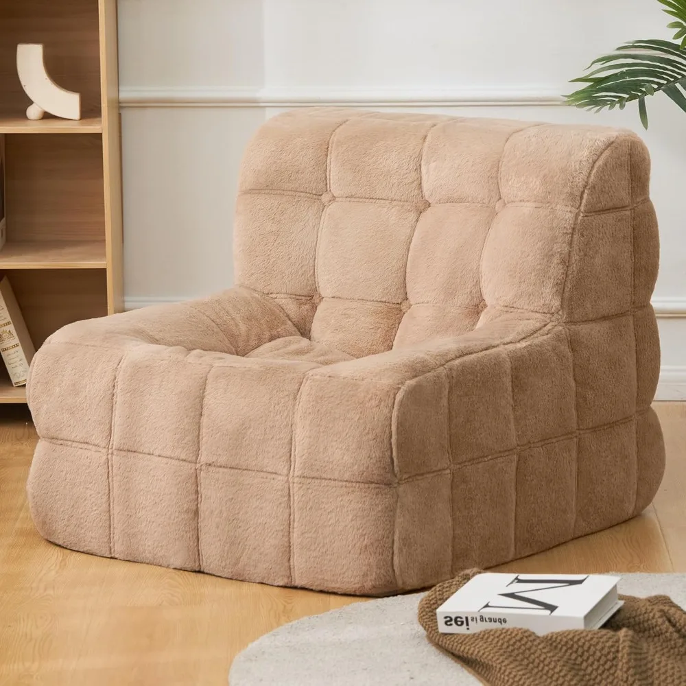Bean Bag Chair Sofa Furry Beanbag Chair Couch for Adults Armless Bean Bag Lounge Soft Comfy for Bedroom, Living Room or