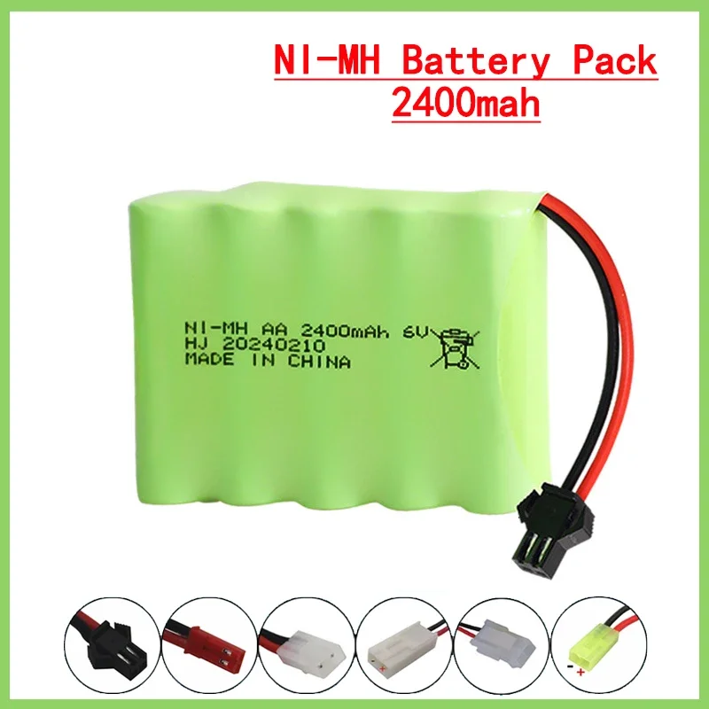 6V 2400mah Rechargeable Lipo Batteries For RC Toys AA NIMH Battery Packs For RC Cars Tanks Trucks Robots Guns Boats