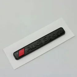 Glossy Black Front Grille Emblem with 4 - Ring Logo and Sline Decoration (Audi sport)