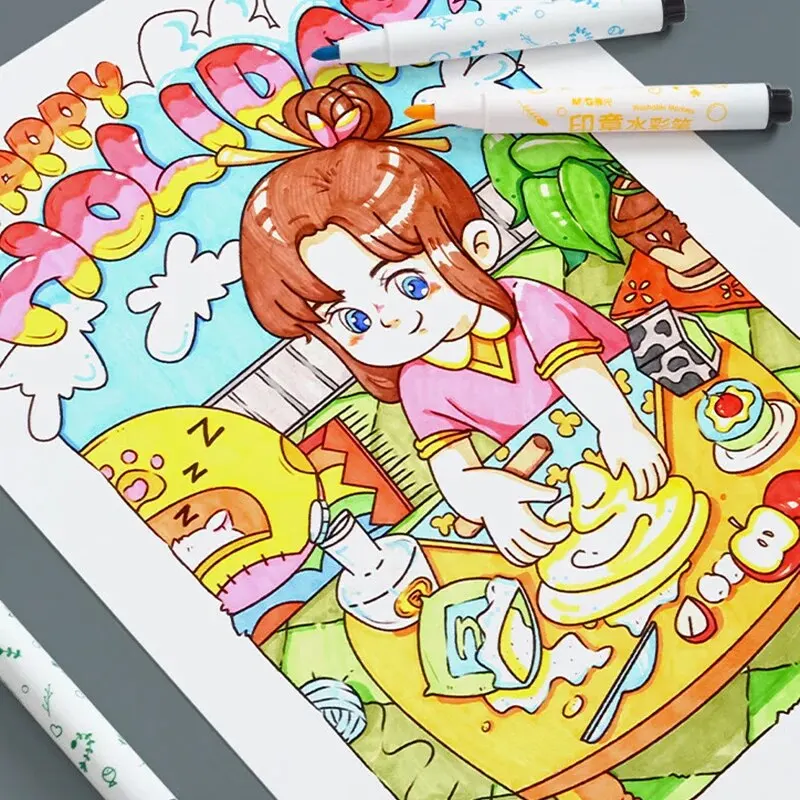 M&G 50 Sheets Marker Paper A4 Marker Pen Special Paper for School Students Kids Girls Handwriting Painting Sketching 4