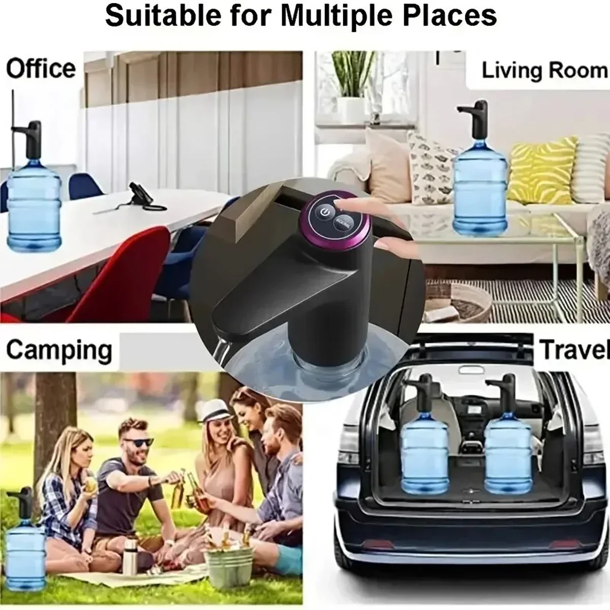 1 USB Rechargeable Electric Water Dispenser Pump for Bottled Water-Easy One-Touch Operation
