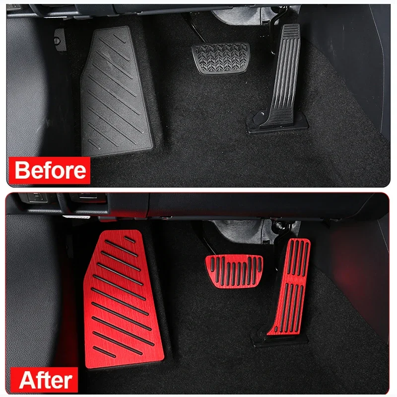 For Toyota RAV4 XA50 Car Accelerator Fuel Brake Foot Rest Pedals Plate Cover Pads Accessories